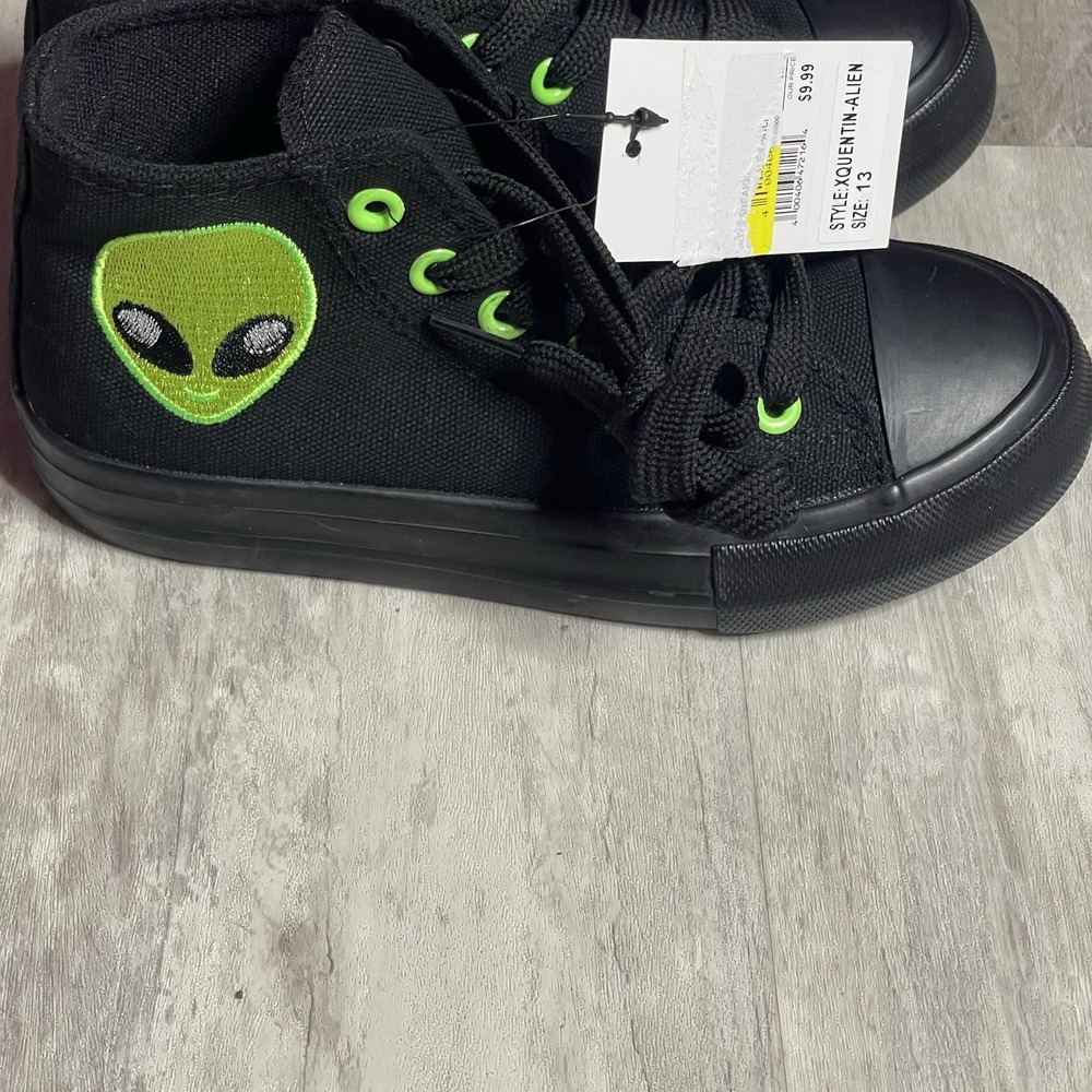 High Top Shoe Youth Sneaker (Black/green Size 13‎